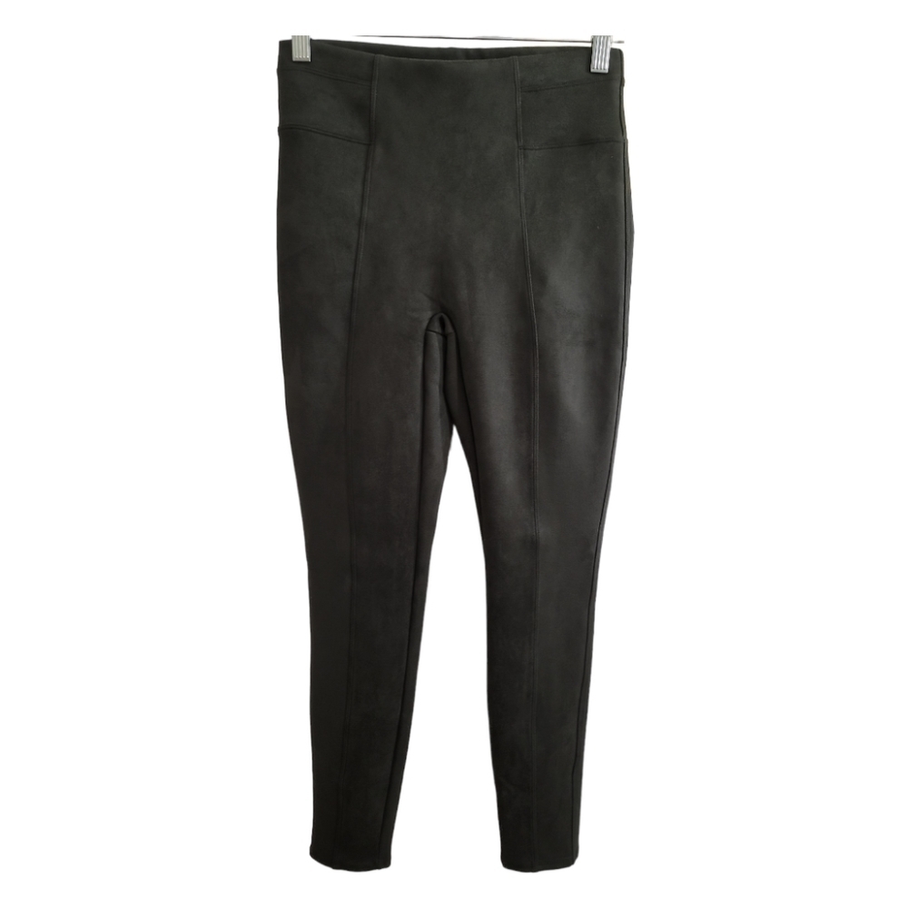 SPANX Faux Suede Leggings in Olive Small - Picture 3 of 7